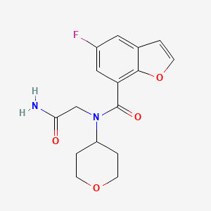 N-(2-amino-2-oxoethyl)-5-fluoro-N-(oxan-4-yl)-1-benzofuran-7-carboxamide