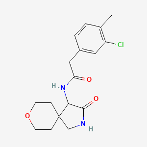 2-(3-chloro-4-methylphenyl)-N-(3-oxo-8-oxa-2-azaspiro[4.5]decan-4-yl)acetamide