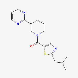 [2-(2-Methylpropyl)-1,3-thiazol-5-yl]-(3-pyrimidin-2-ylpiperidin-1-yl)methanone