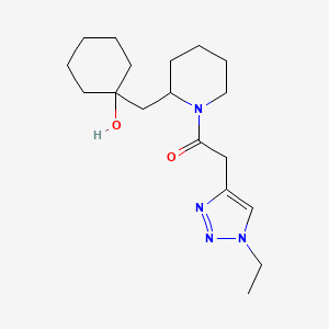 2-(1-Ethyltriazol-4-yl)-1-[2-[(1-hydroxycyclohexyl)methyl]piperidin-1-yl]ethanone