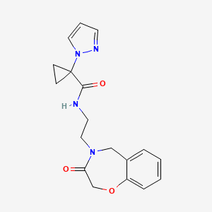 N-[2-(3-oxo-5H-1,4-benzoxazepin-4-yl)ethyl]-1-pyrazol-1-ylcyclopropane-1-carboxamide