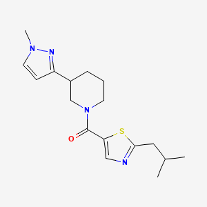 [2-(2-Methylpropyl)-1,3-thiazol-5-yl]-[3-(1-methylpyrazol-3-yl)piperidin-1-yl]methanone