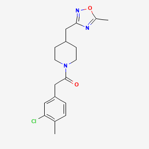 2-(3-Chloro-4-methylphenyl)-1-[4-[(5-methyl-1,2,4-oxadiazol-3-yl)methyl]piperidin-1-yl]ethanone