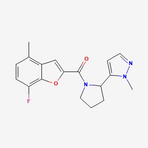 (7-Fluoro-4-methyl-1-benzofuran-2-yl)-[2-(2-methylpyrazol-3-yl)pyrrolidin-1-yl]methanone