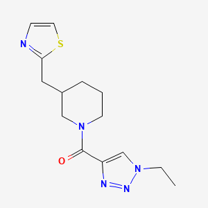 (1-Ethyltriazol-4-yl)-[3-(1,3-thiazol-2-ylmethyl)piperidin-1-yl]methanone