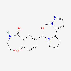 7-[2-(2-methylpyrazol-3-yl)pyrrolidine-1-carbonyl]-3,4-dihydro-2H-1,4-benzoxazepin-5-one