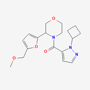 (2-Cyclobutylpyrazol-3-yl)-[3-[5-(methoxymethyl)furan-2-yl]morpholin-4-yl]methanone