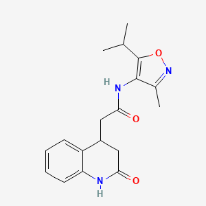 N-(3-methyl-5-propan-2-yl-1,2-oxazol-4-yl)-2-(2-oxo-3,4-dihydro-1H-quinolin-4-yl)acetamide