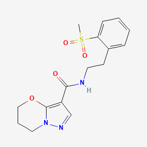 N-[2-(2-methylsulfonylphenyl)ethyl]-6,7-dihydro-5H-pyrazolo[5,1-b][1,3]oxazine-3-carboxamide