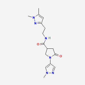 N-[2-(1,5-dimethylpyrazol-3-yl)ethyl]-1-(1-methylpyrazol-4-yl)-5-oxopyrrolidine-3-carboxamide