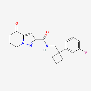 N-[[1-(3-fluorophenyl)cyclobutyl]methyl]-4-oxo-6,7-dihydro-5H-pyrazolo[1,5-a]pyridine-2-carboxamide