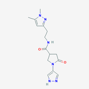 N-[2-(1,5-dimethylpyrazol-3-yl)ethyl]-5-oxo-1-(1H-pyrazol-4-yl)pyrrolidine-3-carboxamide