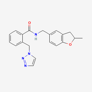 N-[(2-methyl-2,3-dihydro-1-benzofuran-5-yl)methyl]-2-(triazol-1-ylmethyl)benzamide