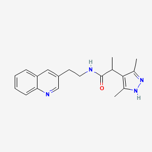 2-(3,5-dimethyl-1H-pyrazol-4-yl)-N-(2-quinolin-3-ylethyl)propanamide