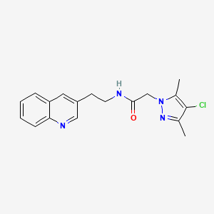 2-(4-chloro-3,5-dimethylpyrazol-1-yl)-N-(2-quinolin-3-ylethyl)acetamide