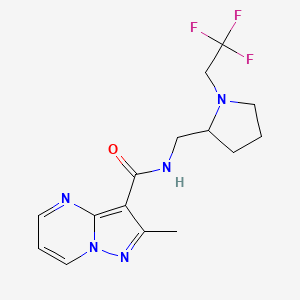 2-methyl-N-[[1-(2,2,2-trifluoroethyl)pyrrolidin-2-yl]methyl]pyrazolo[1,5-a]pyrimidine-3-carboxamide