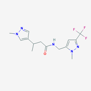 3-(1-methylpyrazol-4-yl)-N-[[2-methyl-5-(trifluoromethyl)pyrazol-3-yl]methyl]butanamide