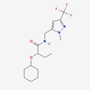 2-cyclohexyloxy-N-[[2-methyl-5-(trifluoromethyl)pyrazol-3-yl]methyl]butanamide