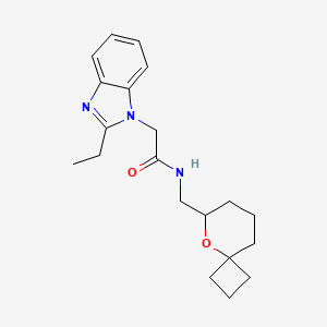 2-(2-ethylbenzimidazol-1-yl)-N-(5-oxaspiro[3.5]nonan-6-ylmethyl)acetamide