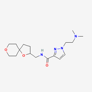 1-[2-(dimethylamino)ethyl]-N-(1,8-dioxaspiro[4.5]decan-2-ylmethyl)pyrazole-3-carboxamide