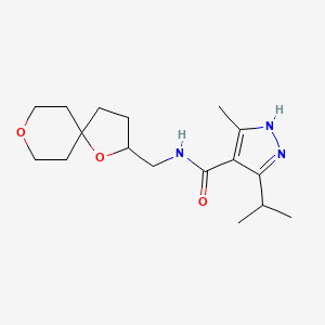 N-(1,8-dioxaspiro[4.5]decan-2-ylmethyl)-5-methyl-3-propan-2-yl-1H-pyrazole-4-carboxamide