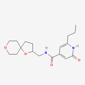 N-(1,8-dioxaspiro[4.5]decan-2-ylmethyl)-2-oxo-6-propyl-1H-pyridine-4-carboxamide