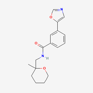 N-[(2-methyloxan-2-yl)methyl]-3-(1,3-oxazol-5-yl)benzamide