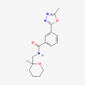 3-(5-methyl-1,3,4-oxadiazol-2-yl)-N-[(2-methyloxan-2-yl)methyl]benzamide