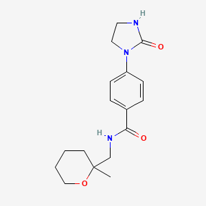 N-[(2-methyloxan-2-yl)methyl]-4-(2-oxoimidazolidin-1-yl)benzamide