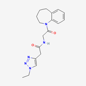 2-(1-ethyltriazol-4-yl)-N-[2-oxo-2-(2,3,4,5-tetrahydro-1-benzazepin-1-yl)ethyl]acetamide