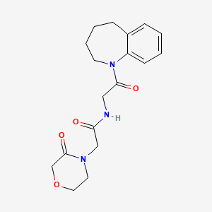 2-(3-oxomorpholin-4-yl)-N-[2-oxo-2-(2,3,4,5-tetrahydro-1-benzazepin-1-yl)ethyl]acetamide