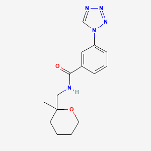 N-[(2-methyloxan-2-yl)methyl]-3-(tetrazol-1-yl)benzamide