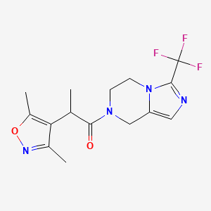 2-(3,5-dimethyl-1,2-oxazol-4-yl)-1-[3-(trifluoromethyl)-6,8-dihydro-5H-imidazo[1,5-a]pyrazin-7-yl]propan-1-one