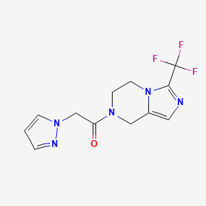 2-pyrazol-1-yl-1-[3-(trifluoromethyl)-6,8-dihydro-5H-imidazo[1,5-a]pyrazin-7-yl]ethanone