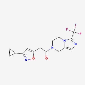 2-(3-cyclopropyl-1,2-oxazol-5-yl)-1-[3-(trifluoromethyl)-6,8-dihydro-5H-imidazo[1,5-a]pyrazin-7-yl]ethanone