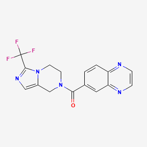 molecular formula C16H12F3N5O B7291625 quinoxalin-6-yl-[3-(trifluoromethyl)-6,8-dihydro-5H-imidazo[1,5-a]pyrazin-7-yl]methanone 