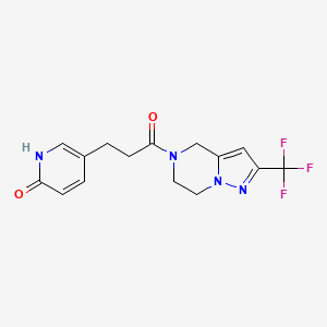 5-[3-oxo-3-[2-(trifluoromethyl)-6,7-dihydro-4H-pyrazolo[1,5-a]pyrazin-5-yl]propyl]-1H-pyridin-2-one