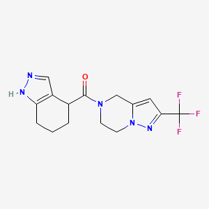 4,5,6,7-tetrahydro-1H-indazol-4-yl-[2-(trifluoromethyl)-6,7-dihydro-4H-pyrazolo[1,5-a]pyrazin-5-yl]methanone