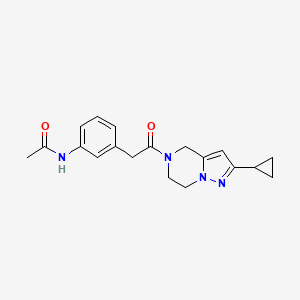 N-[3-[2-(2-cyclopropyl-6,7-dihydro-4H-pyrazolo[1,5-a]pyrazin-5-yl)-2-oxoethyl]phenyl]acetamide