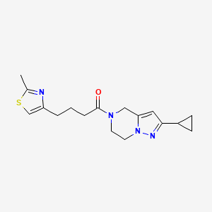 1-(2-cyclopropyl-6,7-dihydro-4H-pyrazolo[1,5-a]pyrazin-5-yl)-4-(2-methyl-1,3-thiazol-4-yl)butan-1-one