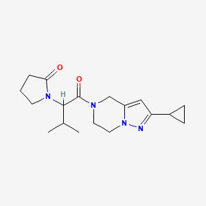 1-[1-(2-cyclopropyl-6,7-dihydro-4H-pyrazolo[1,5-a]pyrazin-5-yl)-3-methyl-1-oxobutan-2-yl]pyrrolidin-2-one