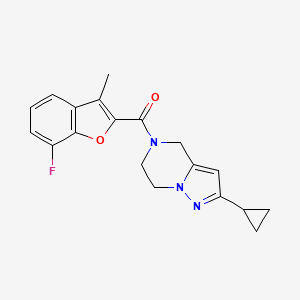 (2-cyclopropyl-6,7-dihydro-4H-pyrazolo[1,5-a]pyrazin-5-yl)-(7-fluoro-3-methyl-1-benzofuran-2-yl)methanone