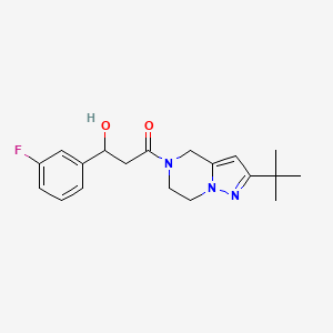 1-(2-tert-butyl-6,7-dihydro-4H-pyrazolo[1,5-a]pyrazin-5-yl)-3-(3-fluorophenyl)-3-hydroxypropan-1-one