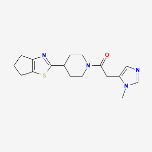 1-[4-(5,6-dihydro-4H-cyclopenta[d][1,3]thiazol-2-yl)piperidin-1-yl]-2-(3-methylimidazol-4-yl)ethanone