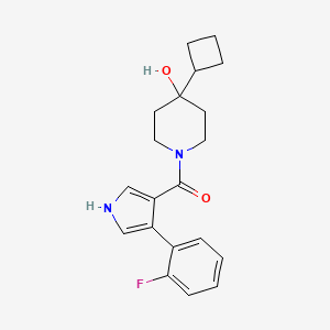 (4-cyclobutyl-4-hydroxypiperidin-1-yl)-[4-(2-fluorophenyl)-1H-pyrrol-3-yl]methanone