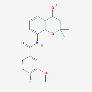 4-fluoro-N-(4-hydroxy-2,2-dimethyl-3,4-dihydrochromen-8-yl)-3-methoxybenzamide