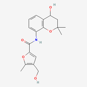 N-(4-hydroxy-2,2-dimethyl-3,4-dihydrochromen-8-yl)-4-(hydroxymethyl)-5-methylfuran-2-carboxamide