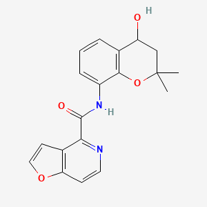 N-(4-hydroxy-2,2-dimethyl-3,4-dihydrochromen-8-yl)furo[3,2-c]pyridine-4-carboxamide