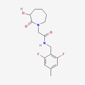 N-[(2,6-difluoro-4-methylphenyl)methyl]-2-(3-hydroxy-2-oxoazepan-1-yl)acetamide