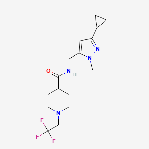 N-[(5-cyclopropyl-2-methylpyrazol-3-yl)methyl]-1-(2,2,2-trifluoroethyl)piperidine-4-carboxamide